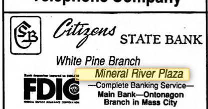 Mineral River Plaza - 1995 Ad (newer photo)